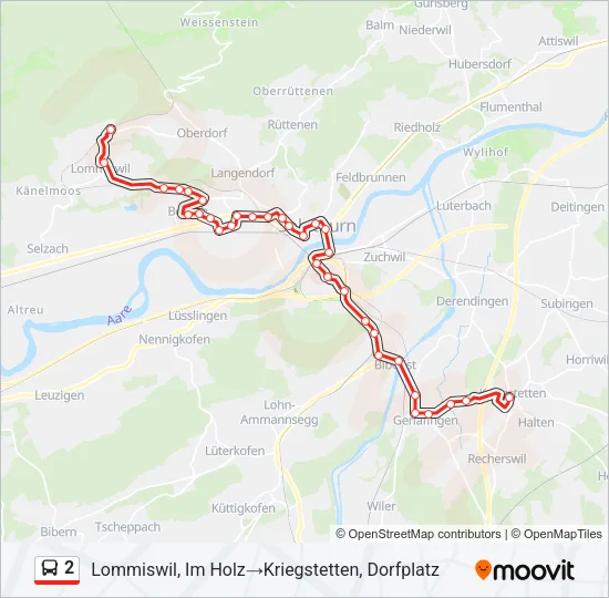 2 Bus Line Map