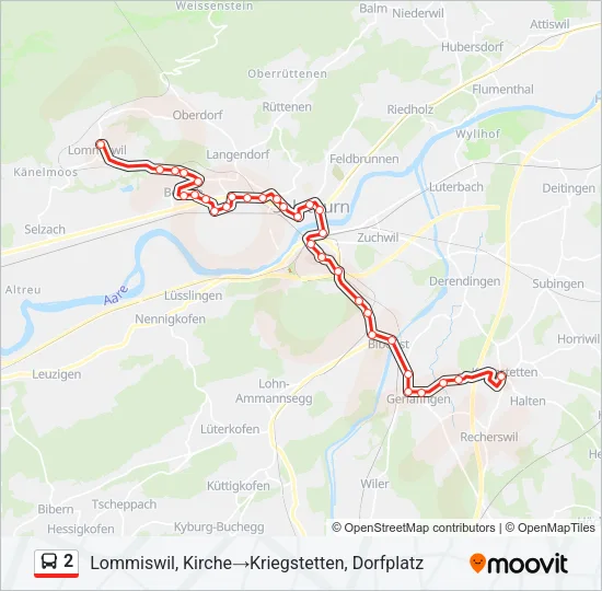 2 Bus Line Map