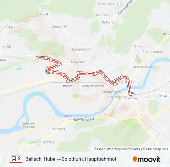 2 Bus Line Map