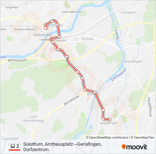 2 Bus Line Map