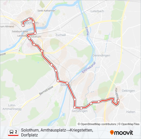 2 Bus Line Map