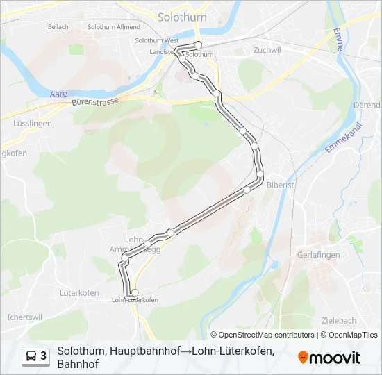 3 Bus Line Map