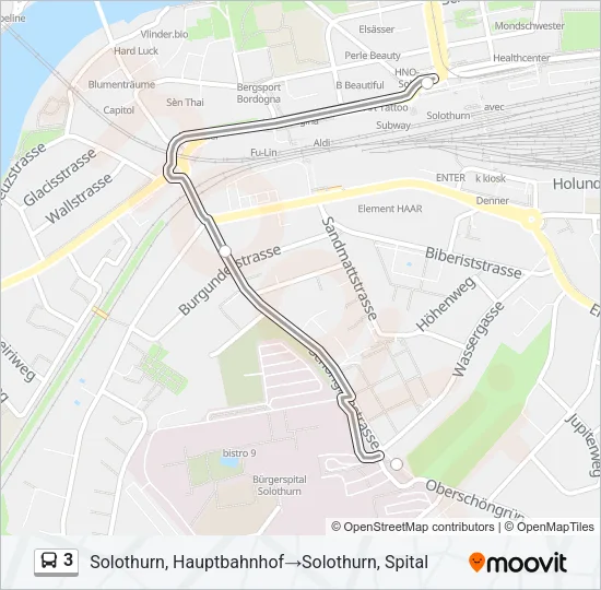 3 Bus Line Map