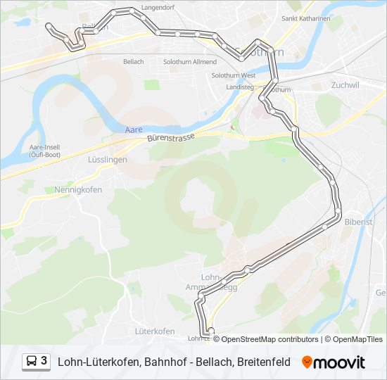 Plan de la ligne 3 de bus