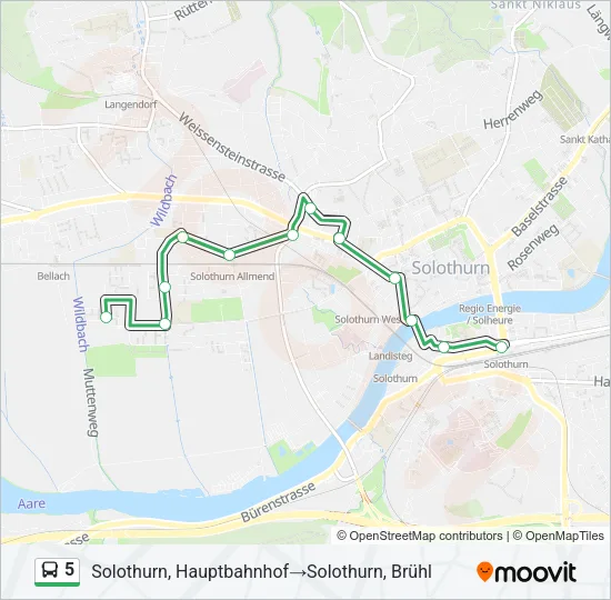 5 Bus Line Map