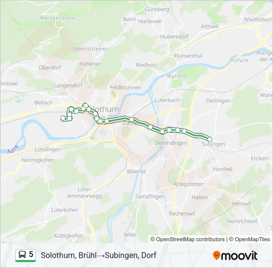 5 Bus Line Map