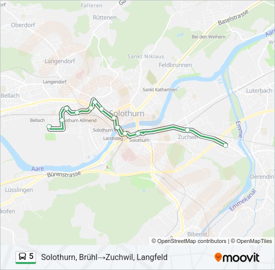 5 Bus Line Map