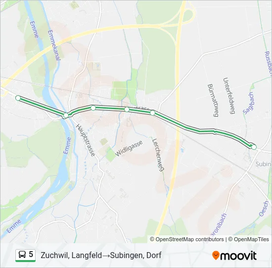 5 Bus Line Map