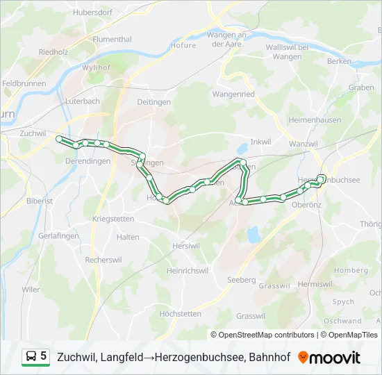 5 Bus Line Map