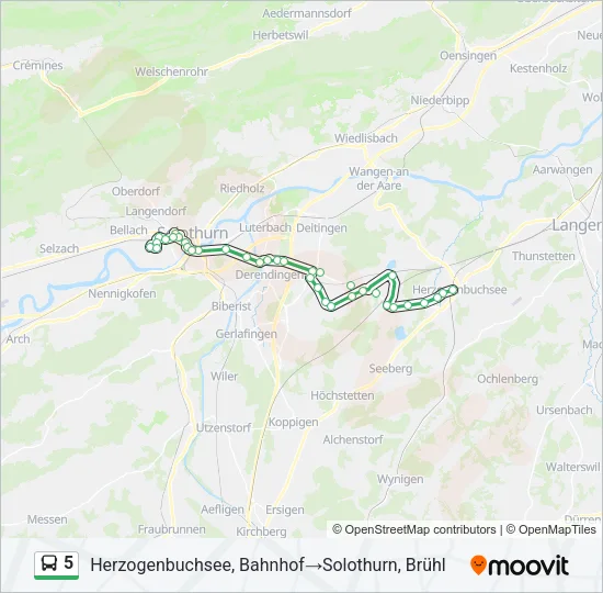 5 Bus Line Map