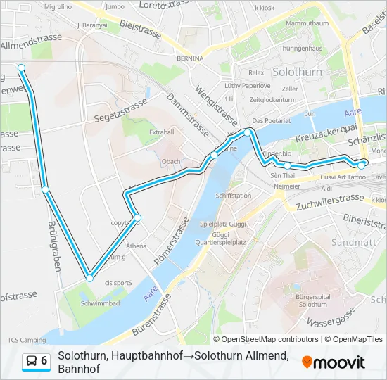 6 Bus Line Map