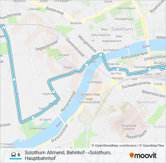 6 Bus Line Map