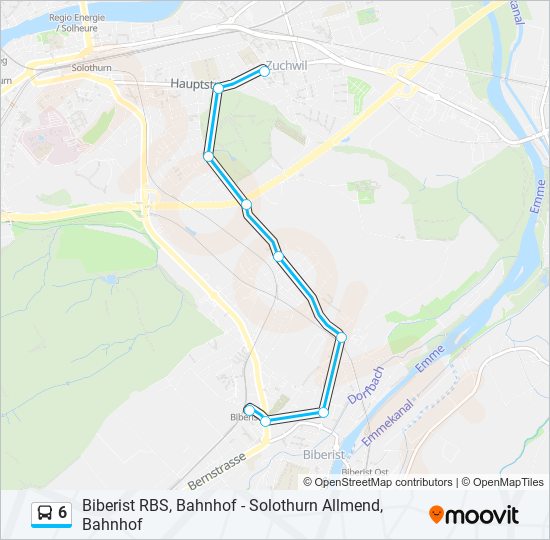 6 bus Line Map