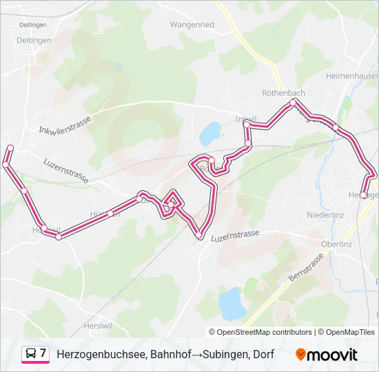 Plan de la ligne 7 de bus