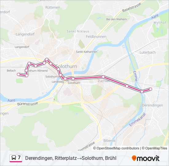 Plan de la ligne 7 de bus