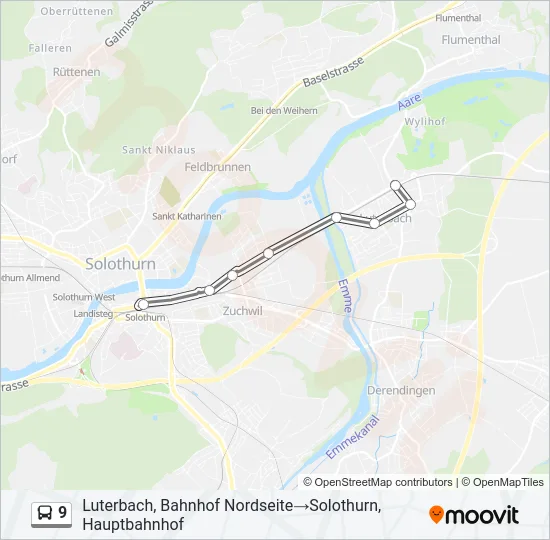 9 Bus Line Map