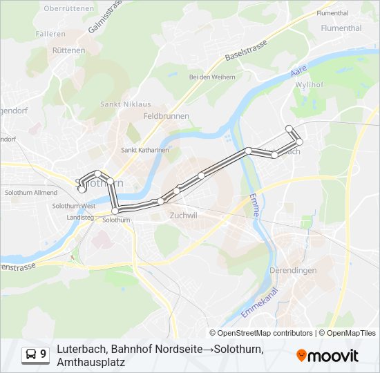 9 Bus Line Map
