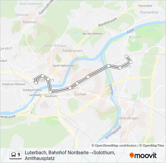 9 Bus Line Map
