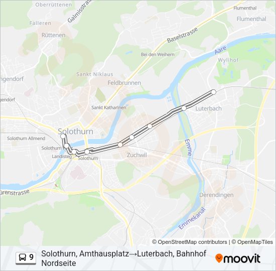 9 Bus Line Map