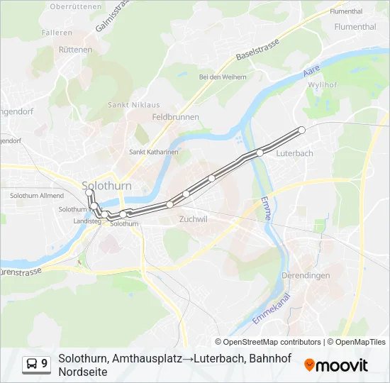 9 Bus Line Map