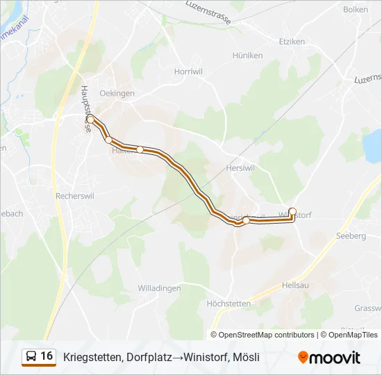 16 Bus Line Map