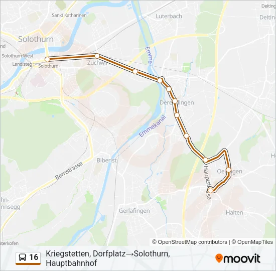 16 Bus Line Map