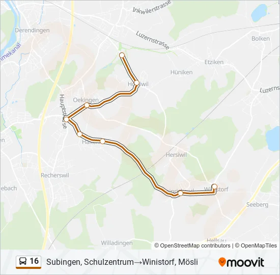 16 Bus Line Map