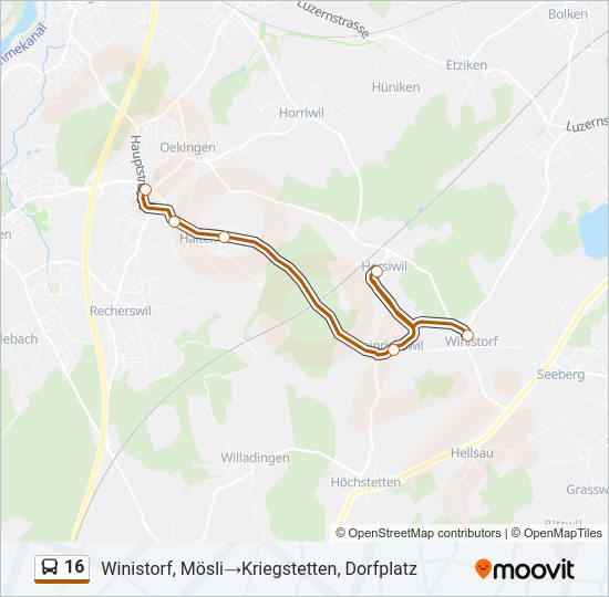 16 Bus Line Map