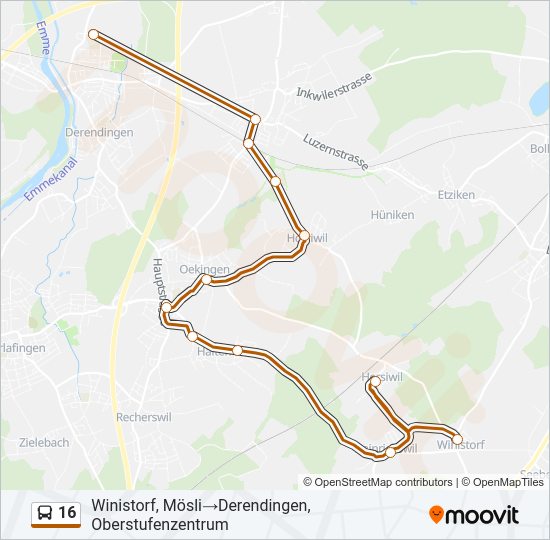 16 Bus Line Map