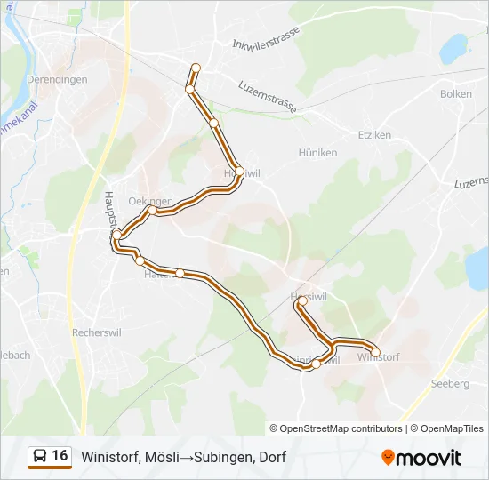 16 Bus Line Map