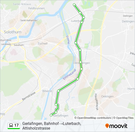 Buslinie 17 Karte