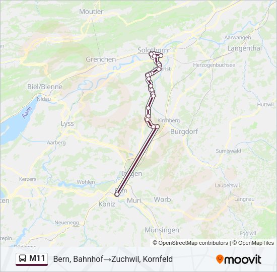 M11 Bus Line Map