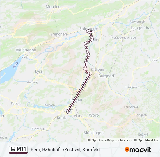 M11 Bus Line Map