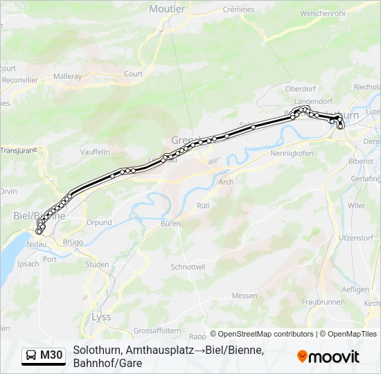 M30 Bus Line Map
