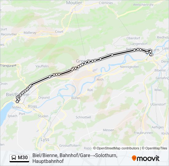 M30 Bus Line Map
