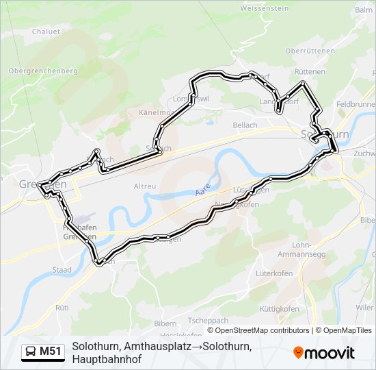 M51 Bus Line Map
