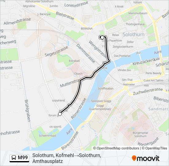 M99 Bus Line Map