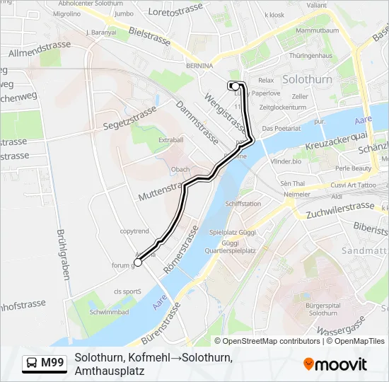 M99 Bus Line Map