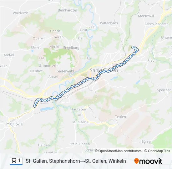 1 Bus Line Map