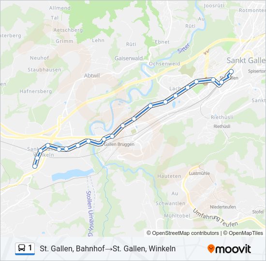 1 Bus Line Map