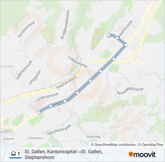 1 Bus Line Map