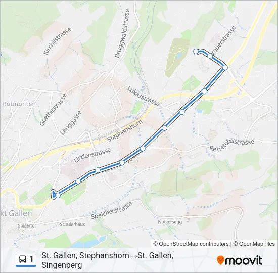 1 Bus Line Map