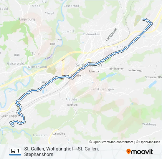 1 Bus Line Map