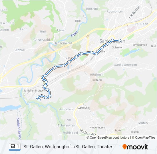 1 Bus Line Map
