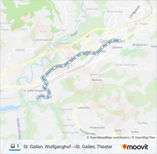 1 Bus Line Map