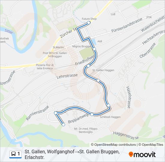1 Bus Line Map