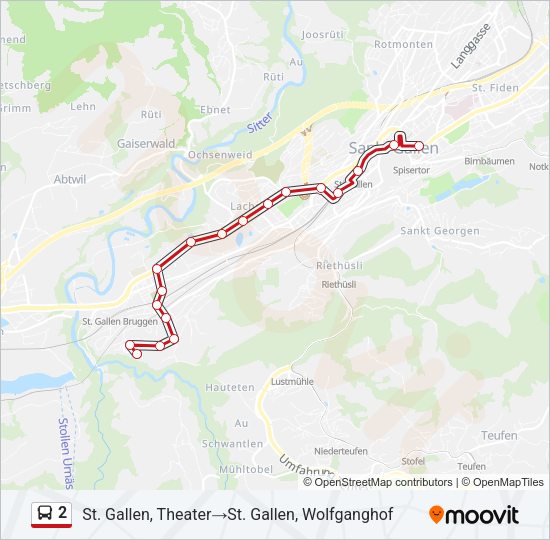 2 Bus Line Map