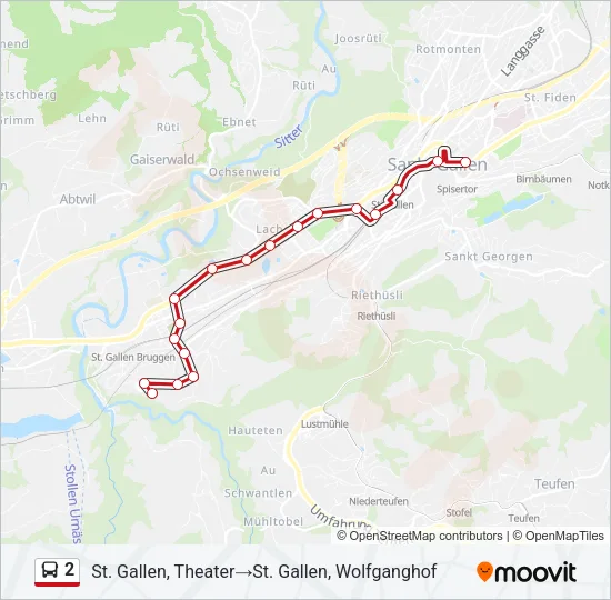 2 Bus Line Map