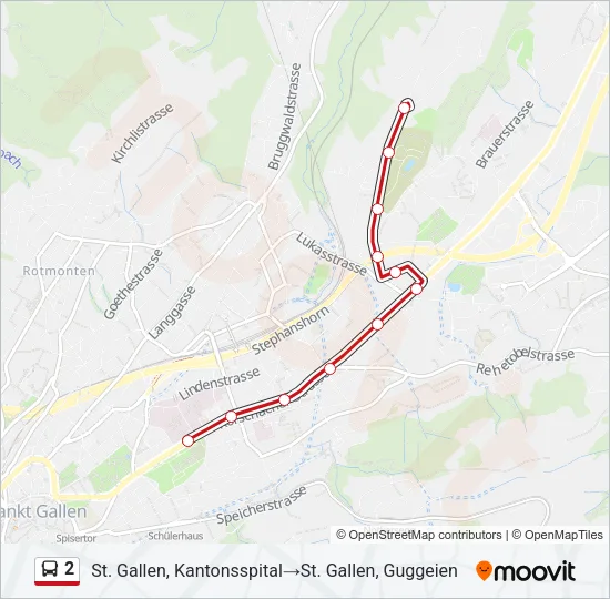 2 Bus Line Map