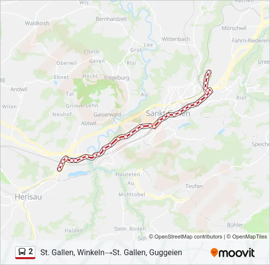 2 Bus Line Map